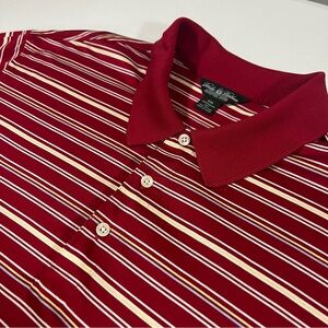 Brooks Brothers Country Club Red Performance Striped Polo XXL